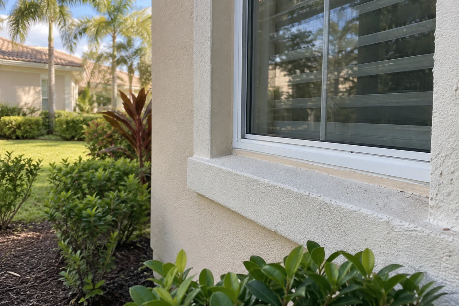 Estero residential window and exterior in a tidy home setting